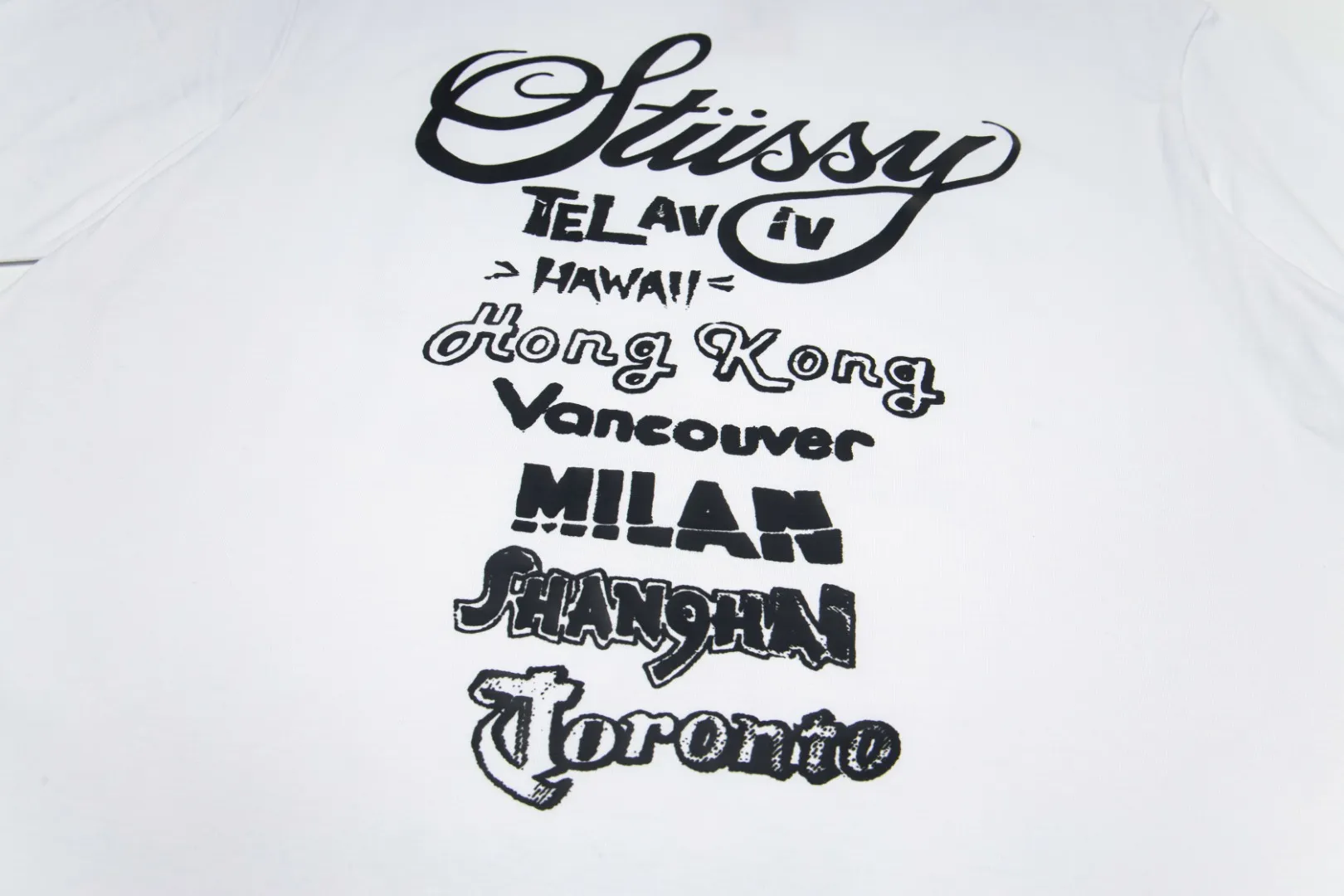 🔥 009# P55 （In Stock ） Stussy Series World Tour T Same Style ：Black White Size：S M L XL ： 260 ：